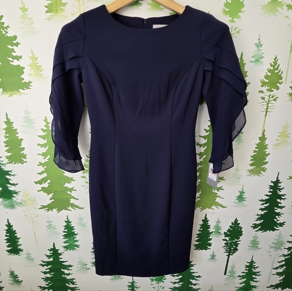 Marc New York Womens 3/4 Sleeve Sheath Dress